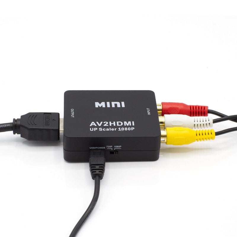 THE CIMPLE CO محول CIMPLE CO من RCA إلى HDMI (محول تناظري إلى رقمي) - يحول من RCA/تركيبي/أحمر-أبيض-أصفر - لا يعمل بالعكس - تحويل للأعلى - مجموعة سوداء - Image 3